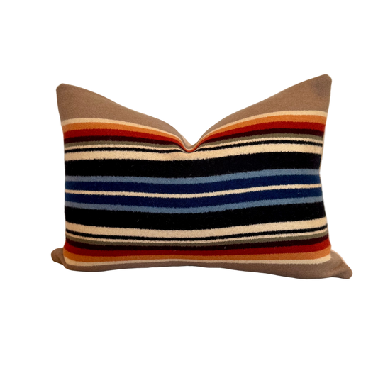 Archival Serape Gray Horse Khaki Pillow Cover