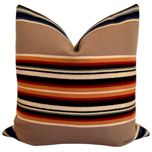 Archival Serape Gray Horse Khaki Pillow Cover