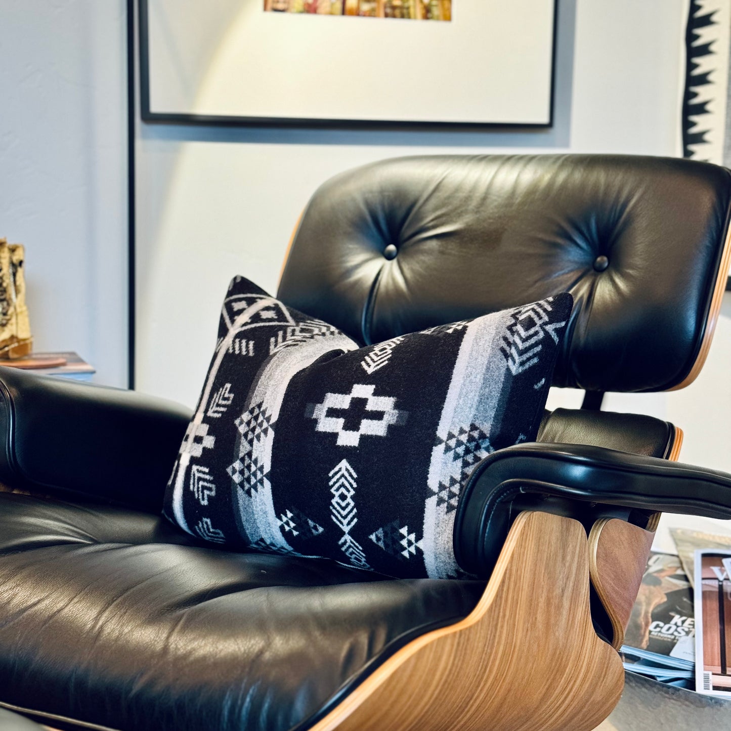 Greyscale Black Pillow Cover