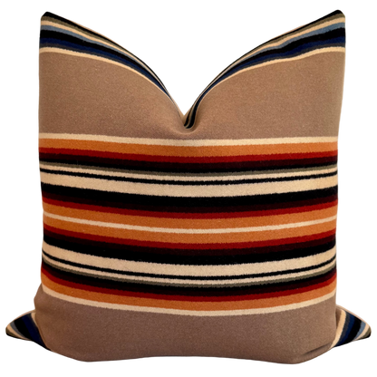 Archival Serape Gray Horse Khaki Pillow Cover