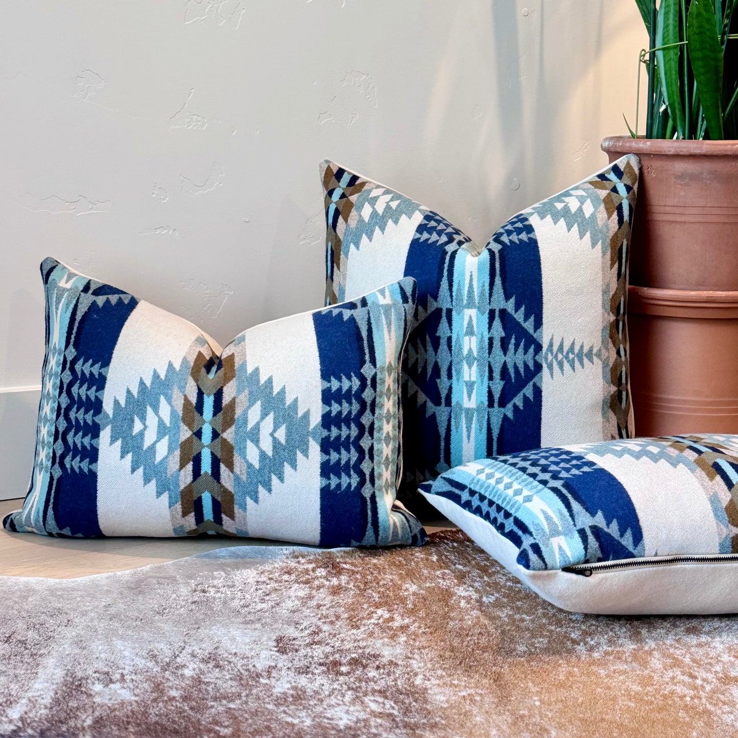 Rancho Arroyo Blue Stripe Pillow Cover 20X20